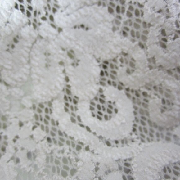 Suki Women M Taupe Ivory Floral Lace Long Sleeve Cardigan Front Ties Made in USA - Picture 6 of 12